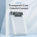 Transparent Orico Mainland China Case showcasing a 2.5-inch hard drive storage solution