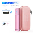 Pink ORICO M2 SSD enclosure NVMe for high-speed data transfer with protective case