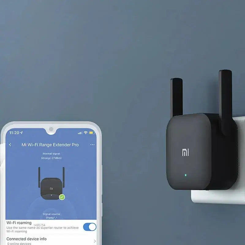 Original Xiaomi Wi-Fi Device with two antennas and app interface for reliable connectivity