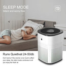 Air purifier featuring a cylindrical white body and black top for high wind speed, Ouneda Air