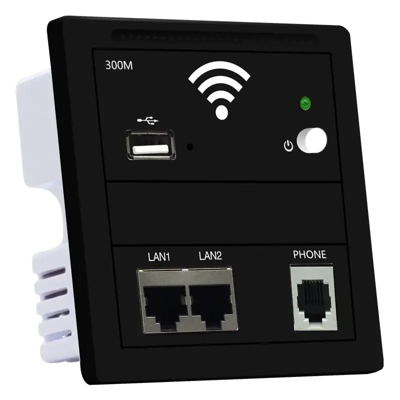 OUTENGDA KY928-300M Wireless Router showcasing wall-mounted design and 300 Mbps Wi-Fi transmission rate