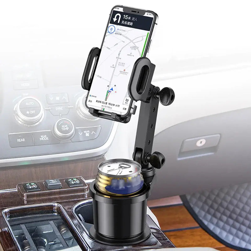 Universal Car Holder with Lazy Bracket Charger and integrated cup holder for vehicles