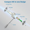 Exploded view diagram of Philips 6000K LED light fixture with labeled components