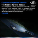 Car driving on a dark road illuminated by Philips 6000K LED lights showcasing modern white lighting