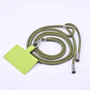 Green adjustable detachable cord lanyard strap with a lime-colored card holder