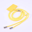 Yellow adjustable detachable cord lanyard with metal tips and card holder attachment