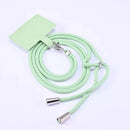 Mint green adjustable detachable cord lanyard strap with metal clasps for secure phone access