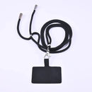 Black adjustable detachable cord lanyard with blank identification card holder attached