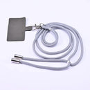 Gray adjustable detachable cord lanyard with black card holder and metal clasps