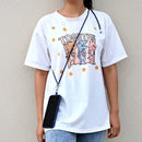 White t-shirt featuring a colorful cartoon animal and the word TOGETHER, ideal for adjustable detachable cord use