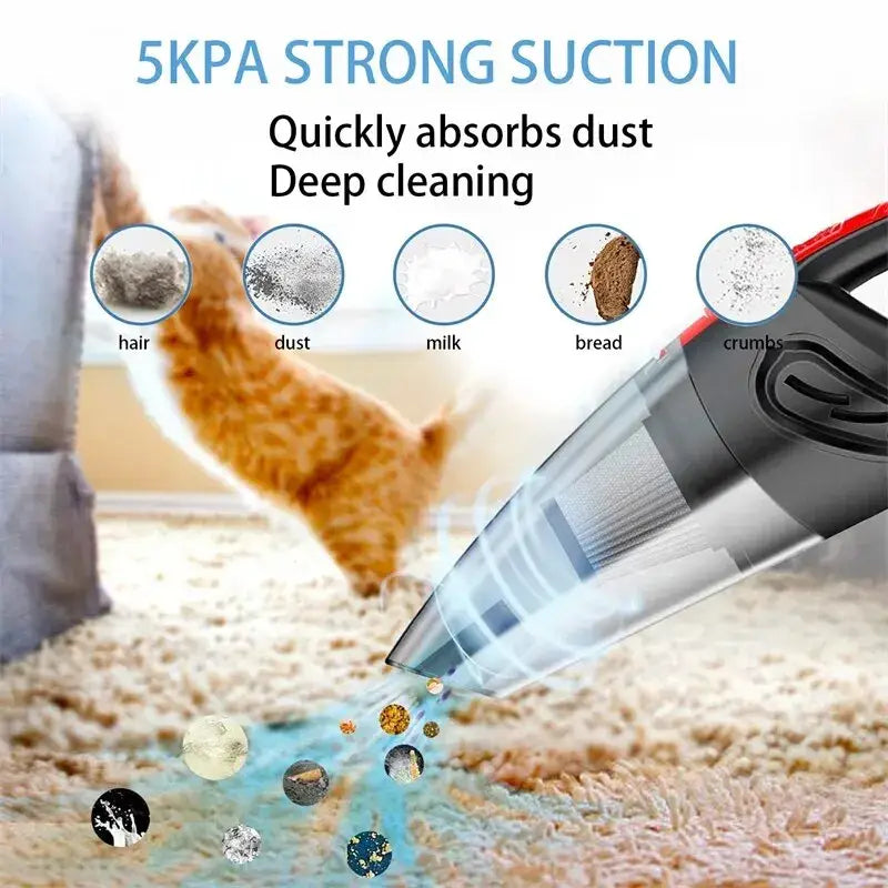 Portable Car Wireless Vacuum with powerful suction for deep cleaning various debris