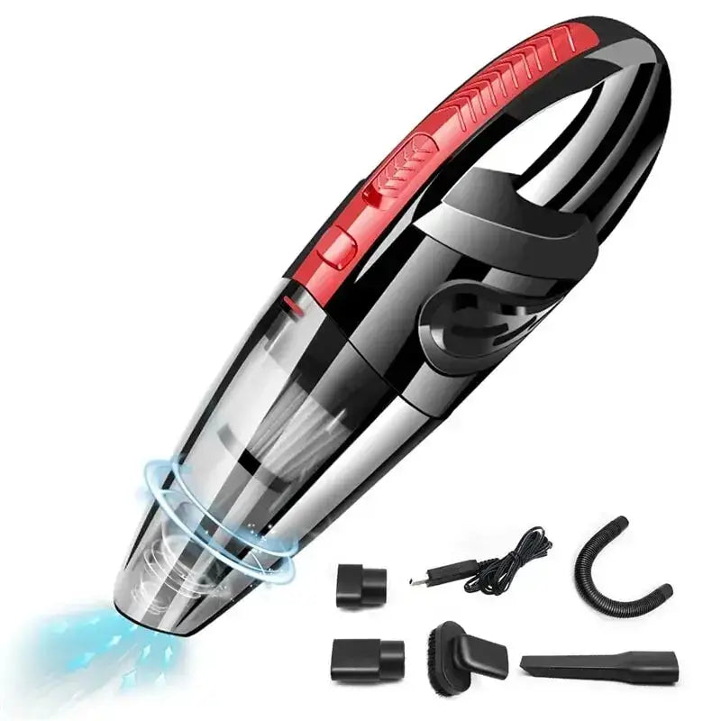 Handheld cordless vacuum cleaner with attachments for effortless portable car cleaning