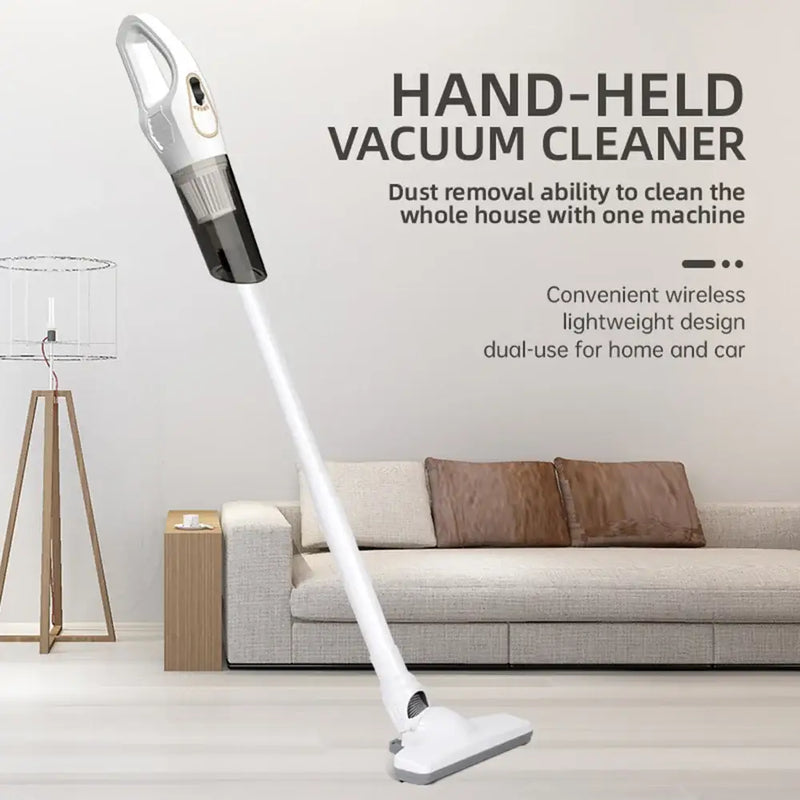 Sleek white handheld vacuum cleaner from Portable Wireless Car Vacuum for effortless cleaning