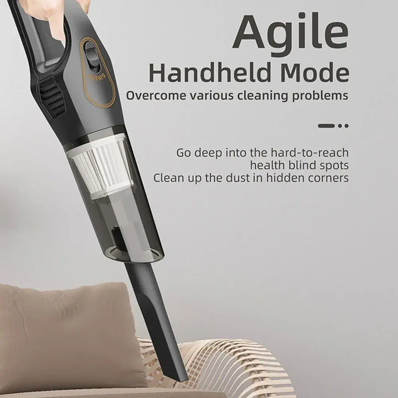 Handheld Portable Wireless Car Vacuum Cleaner with Extendable Wand for Efficient Cleaning