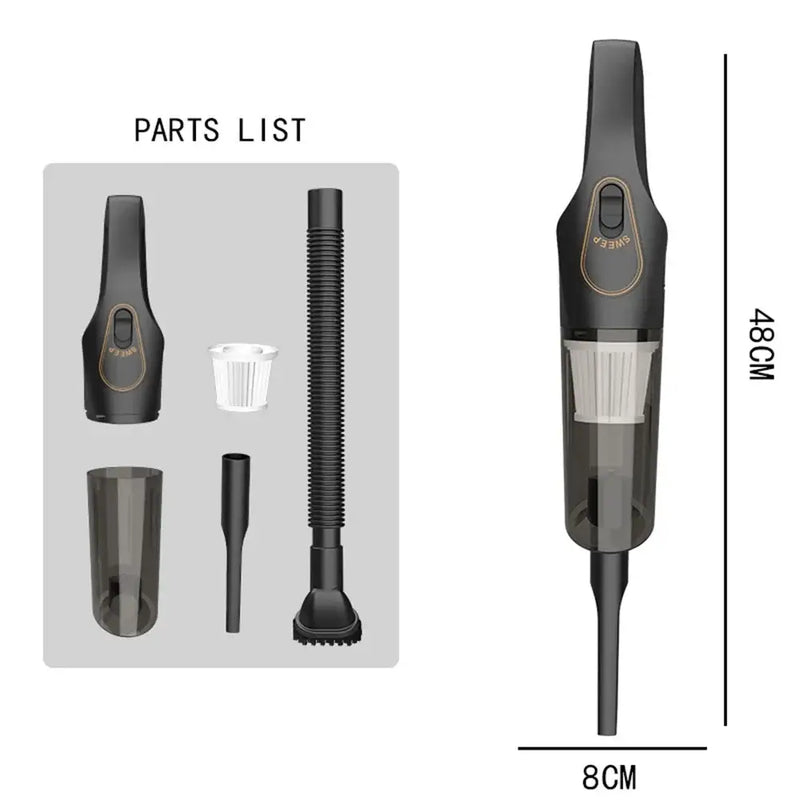 Handheld vacuum cleaner with detachable parts for the Portable Wireless Car Vacuum