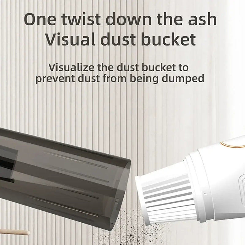 Dust bucket on Portable Wireless Car Vacuum for efficient debris collection