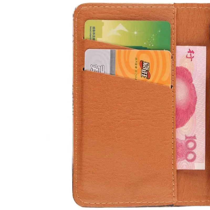 Leather wallet and cardholder with credit cards in Intex Aqua S9 Pro leather case