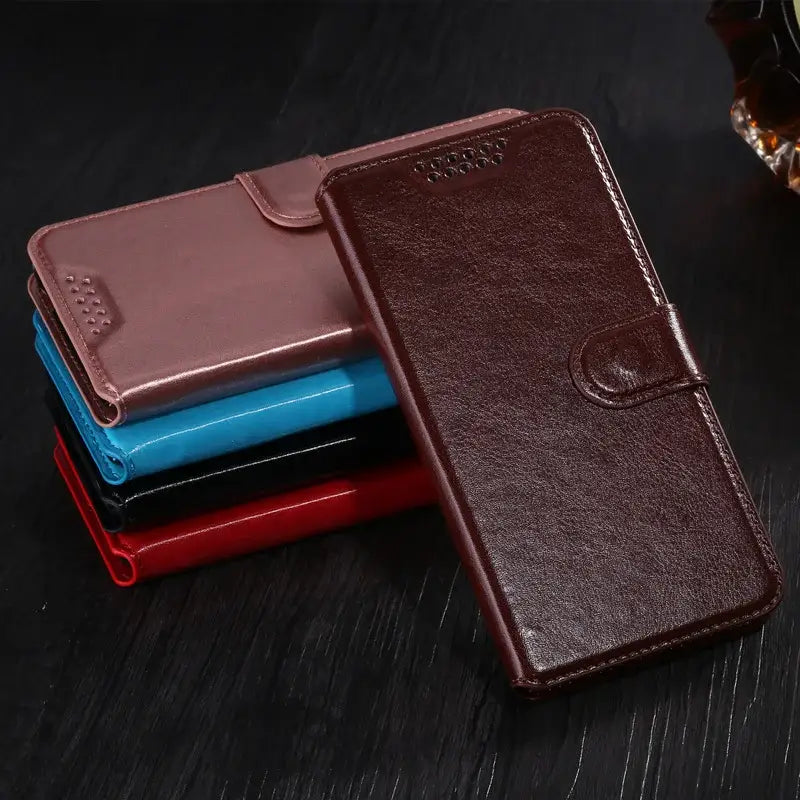 Leather wallet flip cases in various colors for stylish protection of LG G4