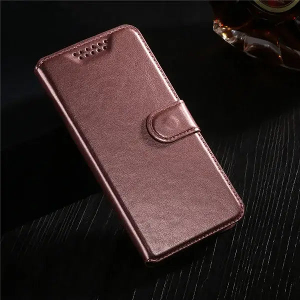 Rose gold leather wallet flip case for LG G4 with magnetic closure and stylish protection