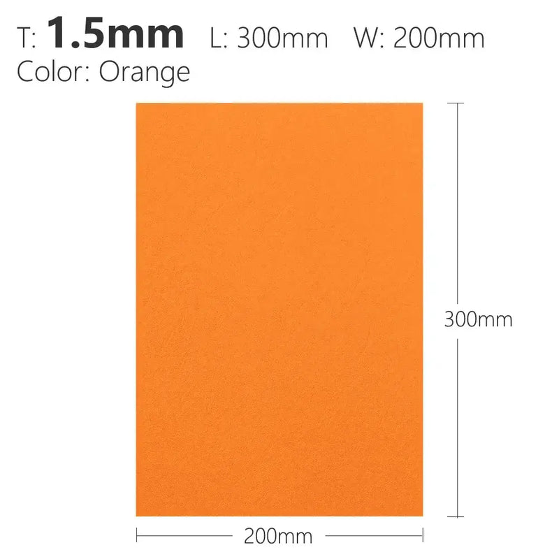 Solid orange rectangle 300mm x 200mm x 1.5mm from QingGear Commercial Manufacture