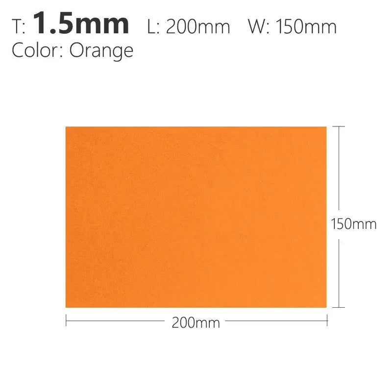 Orange rectangular sheet 200mm x 150mm x 1.5mm by QingGear Commercial Manufacture