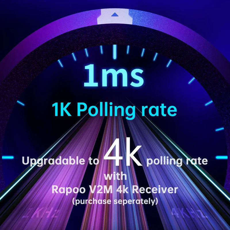 Speedometer-style gauge showcasing polling rate on Rapoo VT9PRO Wireless Gaming Mouse