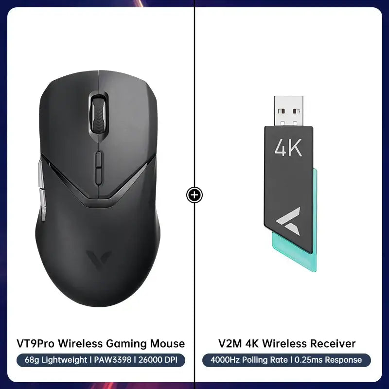 Rapoo VT9PRO Wireless Gaming Mouse with 4K wireless receiver for precision and customization