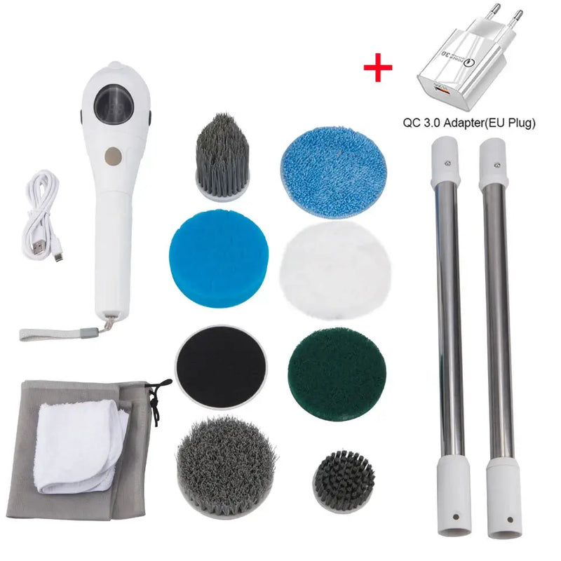 Handheld Raugee Electric Cleaning Brush with attachments, from Mainland China