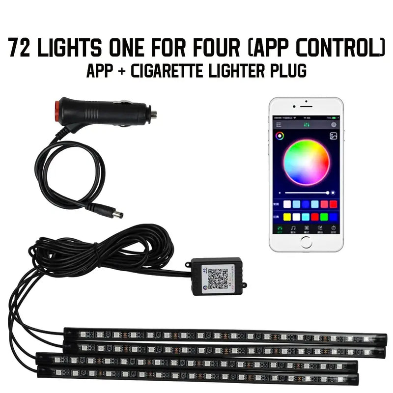 LED light strips with smartphone app control and cig adapter for NoEnName Atmosphere Lamp