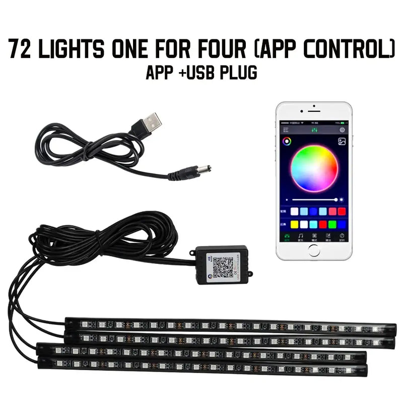 LED light strips with smartphone app control for NoEnName Atmosphere Lamp car light strip