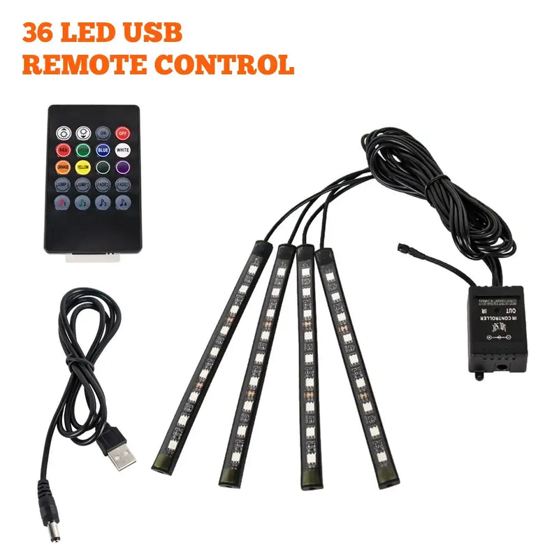 LED light strip kit with remote control for NoEnName Atmosphere Lamp enhances car light control