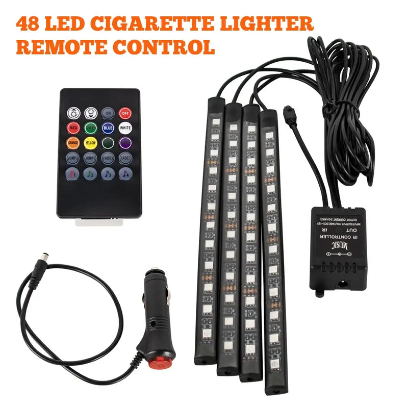 LED light strips with remote control for vehicle interior illumination by NoEnName Atmosphere Lamp