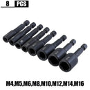 Set of eight black hexagonal socket drill bits for RUITOOL Carbon Steel Tap Die Socket