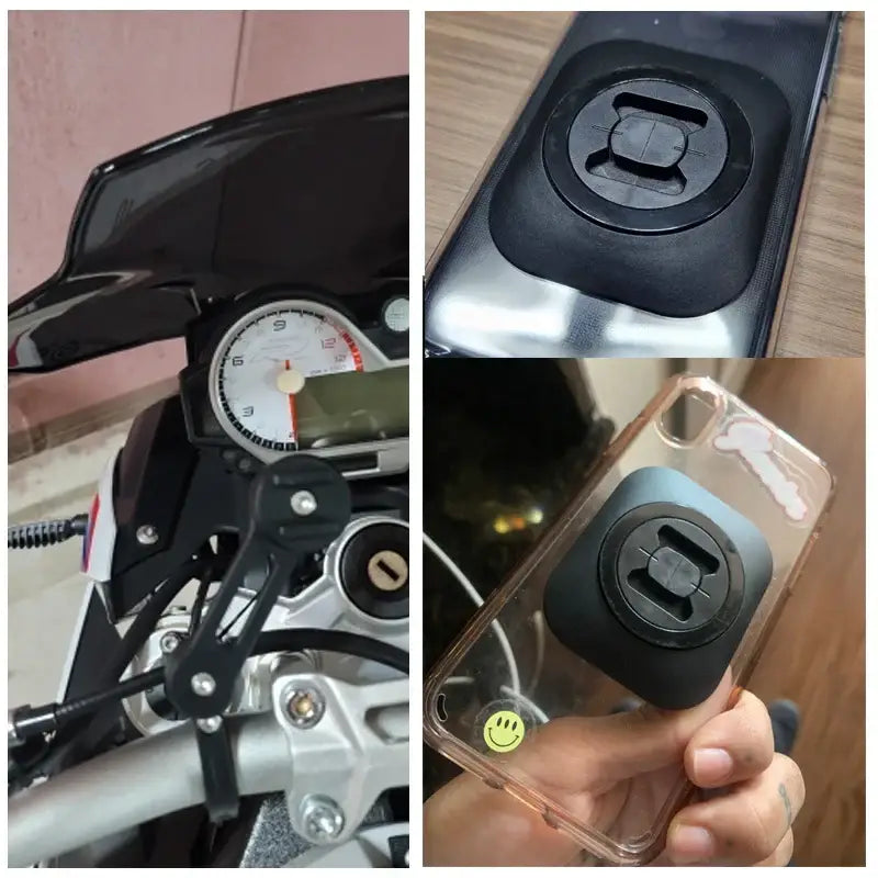 Sadione Universal Bicycle Phone Holder with Universal Adhesive Adapter for Motorcycles