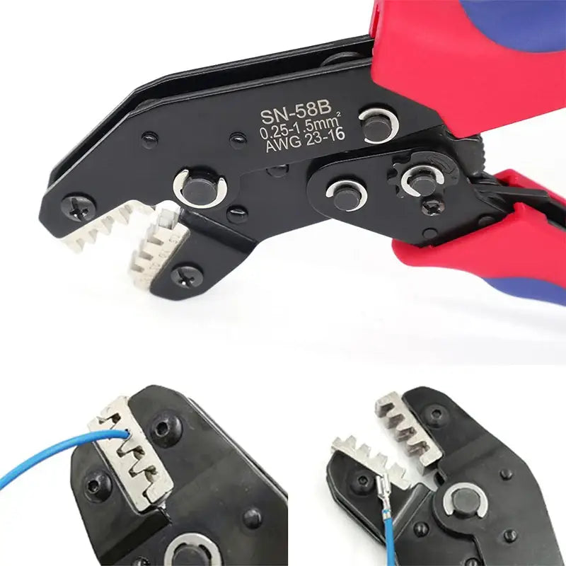 Crimping tool with red and blue handles for SN-58B Mainland China DIY electrical connectors