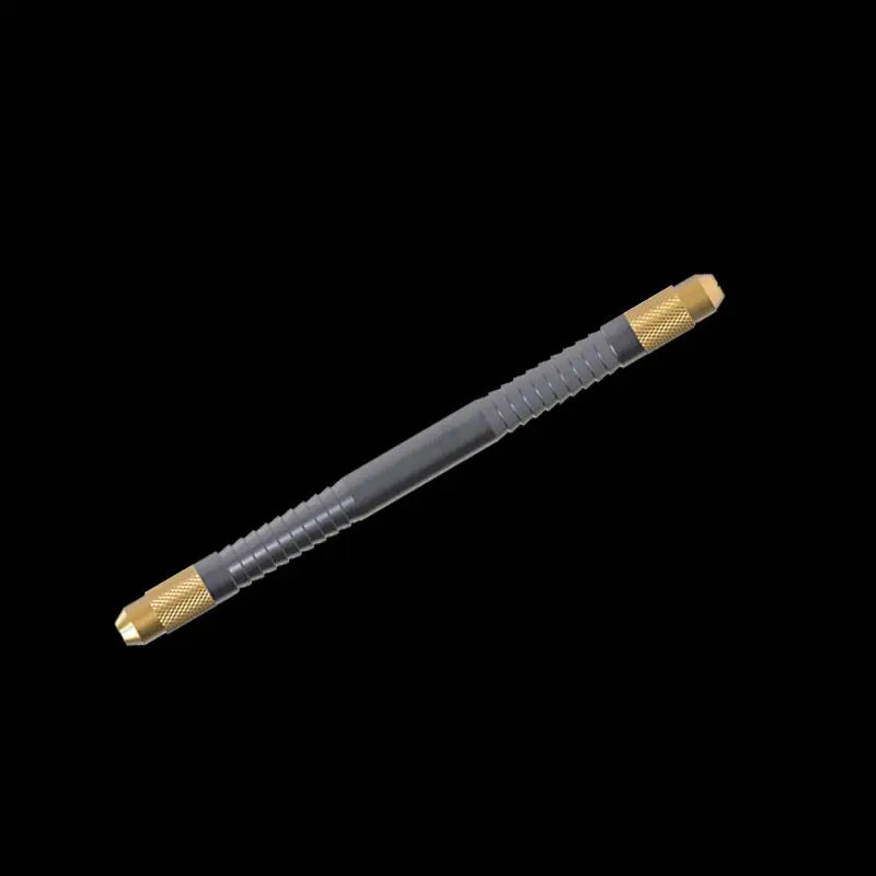 Metallic gray pen with gold ends for SAYTL Alloy Steel PCB chip repair applications