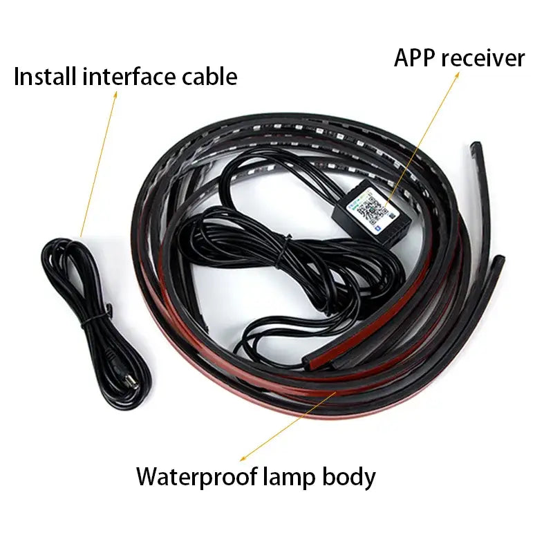 SEAMETAL Car Flexible Underglow Strip Light LED Underbody Remote APP Control