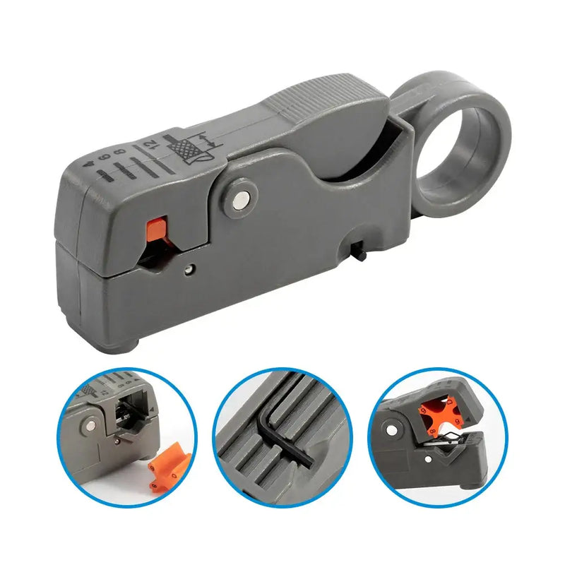 Coaxial cable stripper tool with adjustable blade from Seven Floor Origin DIY Electrical