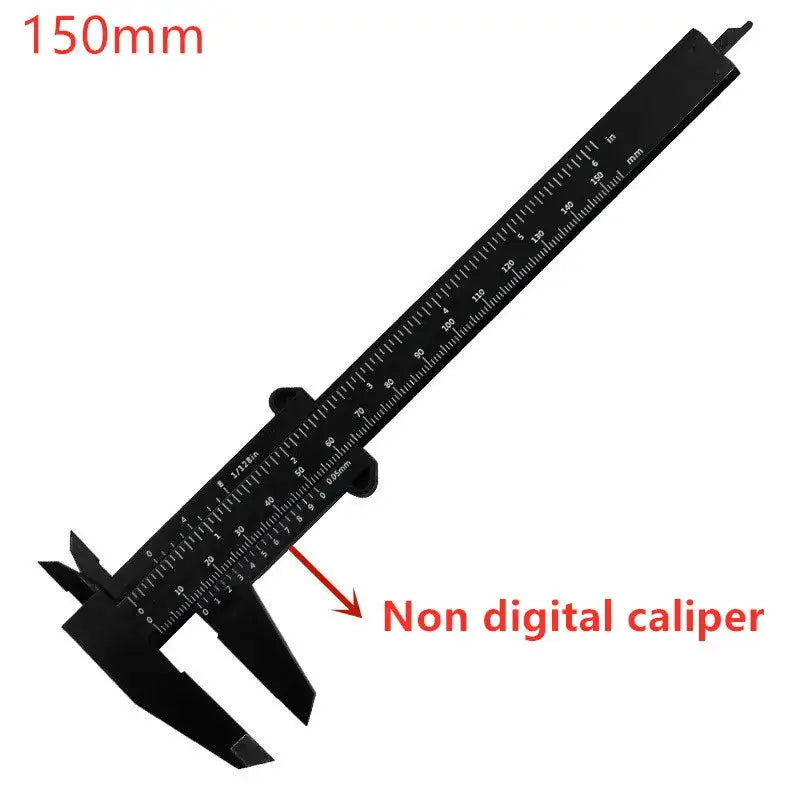 Black plastic Vernier caliper with measurement markings from Shengmeiyu DIY Supplies