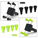 Adjustable smartphone holder with silicone cap in black and green for X-Grip phone accessories