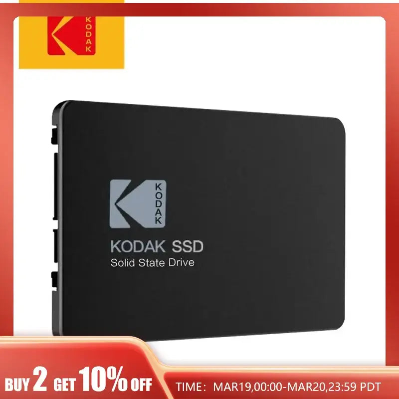 Kodak solid-state drive with black casing for industrial computer performance enhancement