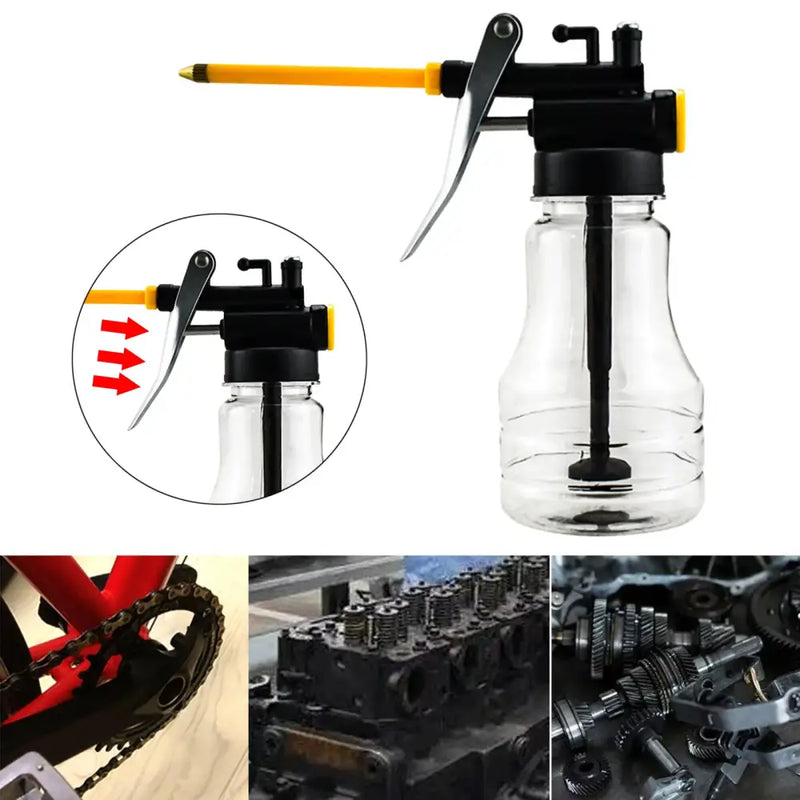 Transparent plastic spray bottle with black pump for SONONIA High Pressure Pump Oiler