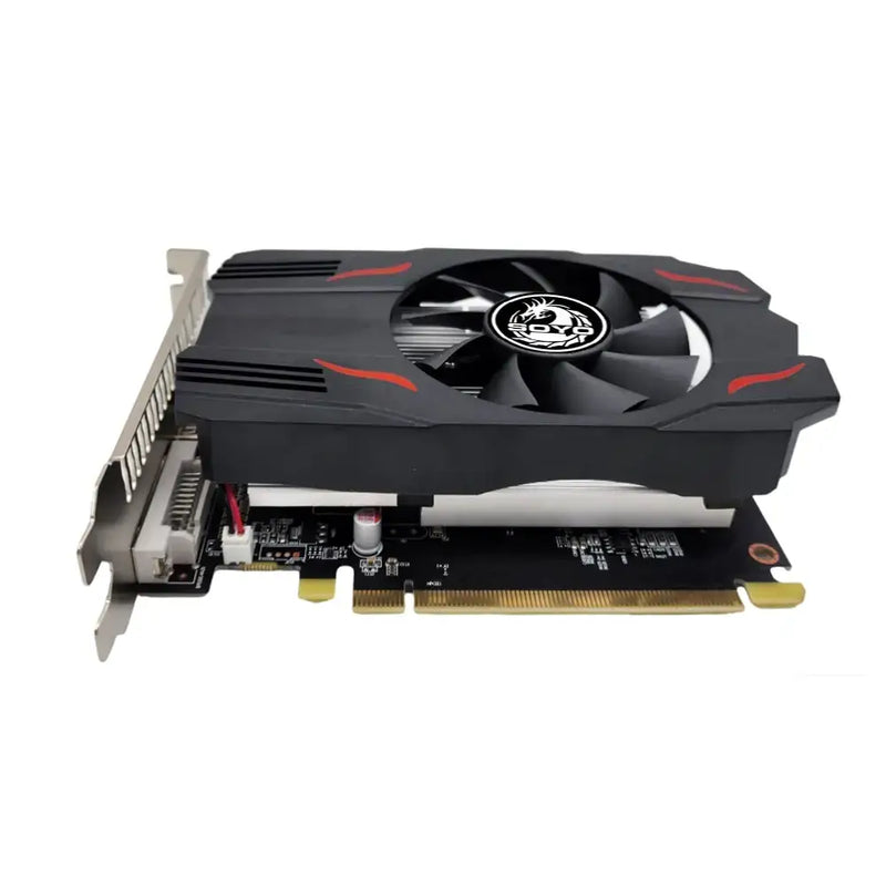 Soyo Graphics Card with AMD GPU Radeon RX 550 features single fan and red shroud accents