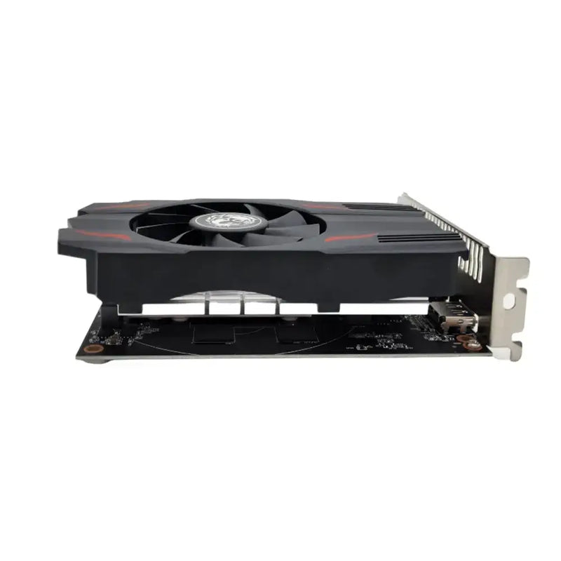 Soyo Graphics Card with single cooling fan and black shroud, AMD GPU Radeon RX 550