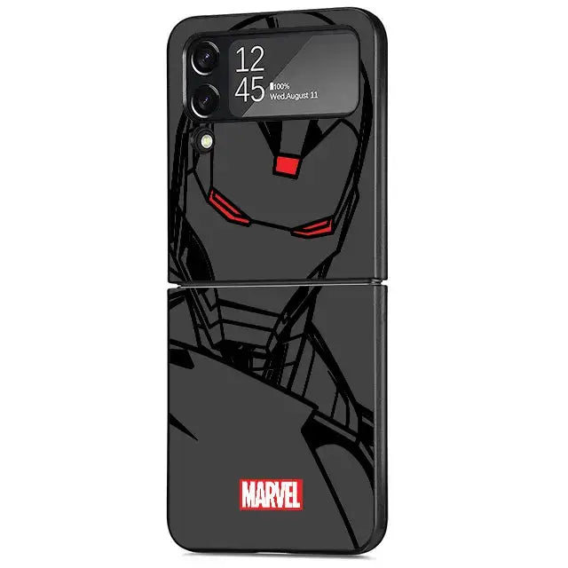 Stylized Iron Man design smartphone case for Samsung Galaxy Z Flip featuring Spider Man art