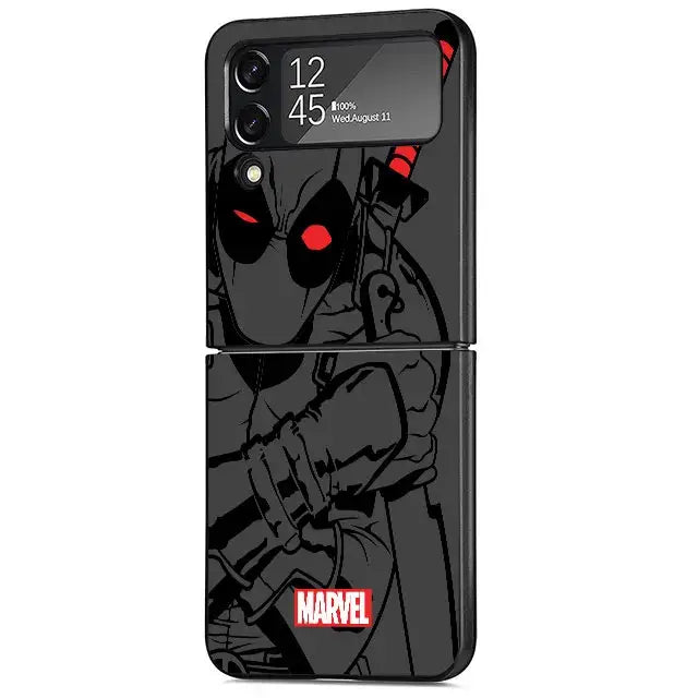 Smartphone case with stylized Deadpool design for Spider Man Iron Man fans