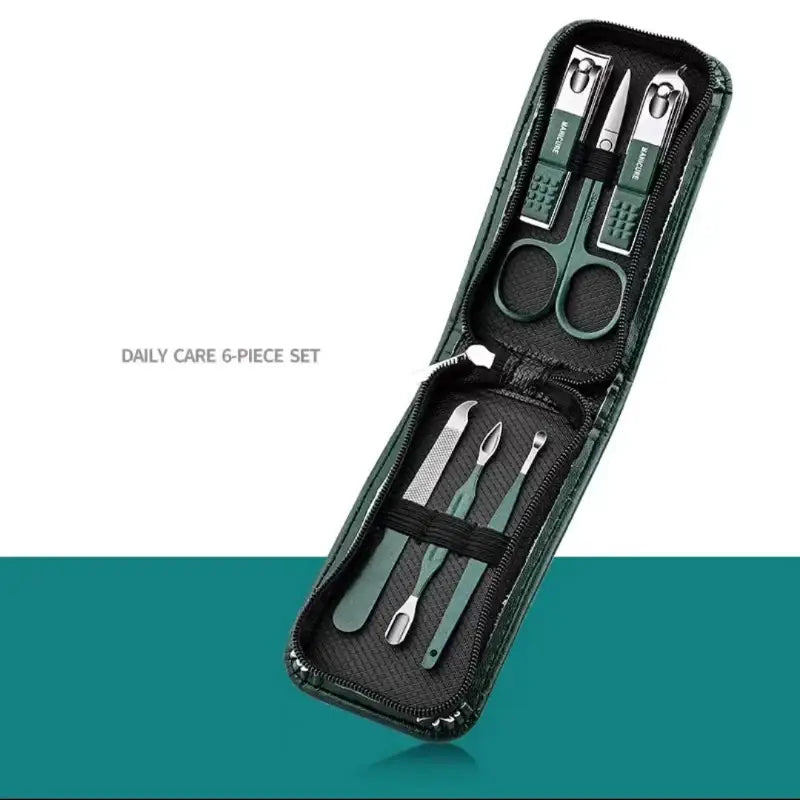 Stainless Steel Finger and Toe Clipper Trimmer AZB Model - green 6piece set