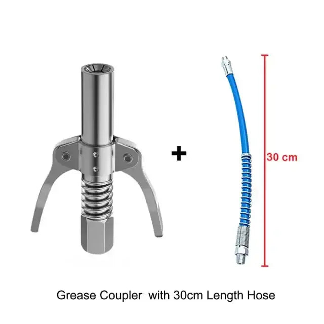 Stainless Steel Grease Gun with three-pronged claw coupler for car repair tasks