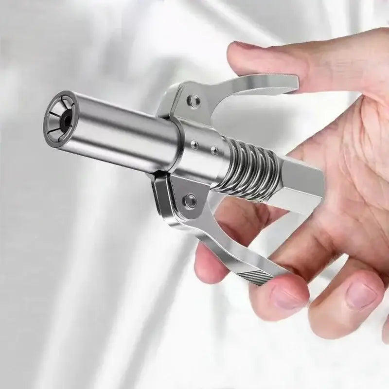 Stainless Steel Grease Gun with 10000 PSI features a spring-loaded mini cannon design