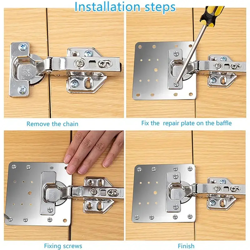 Cabinet hinge repair plate installation steps for NoEnName Null stainless steel hinge repair